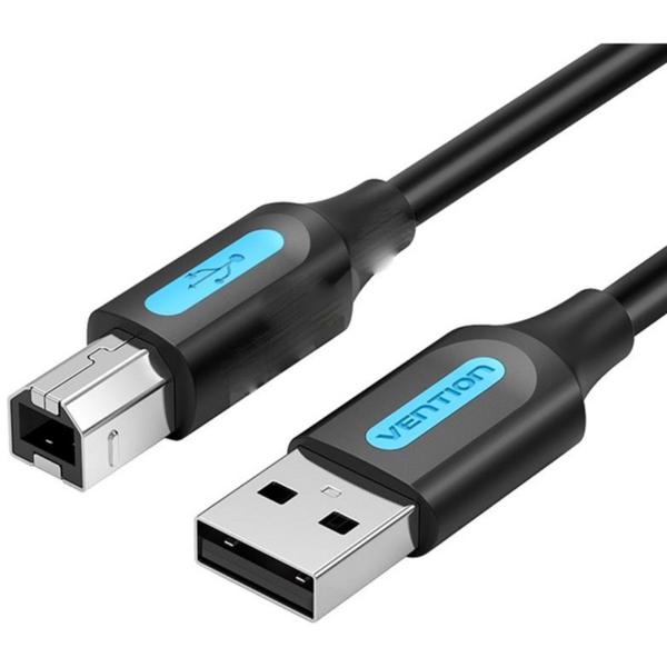 USB VENTION CABLE AM-BM/ VENTION COQBG USB 2.0 A MALE TO B MALE PRINTER CABLE 1.5M BLACK PVC TYPE (COQBG) ( კაბელი)