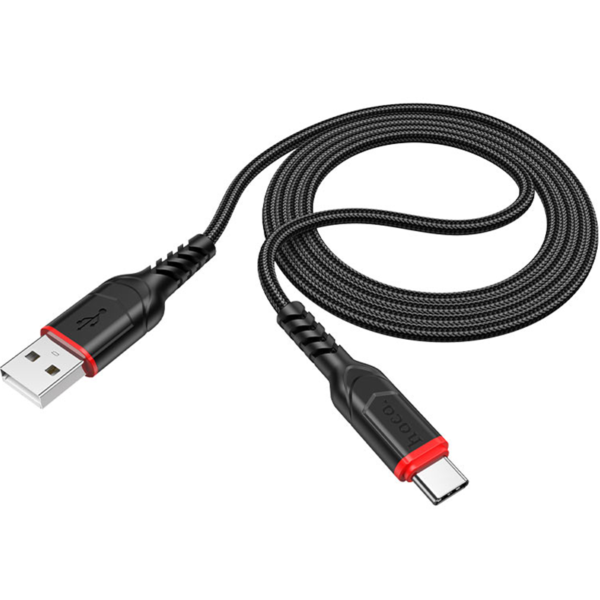 USB HOCO ANDROID TYPE-C X59 VICTORY CHARGING CABLE TYPE-C 1M BLACK (6931474744920) ( კაბელი)