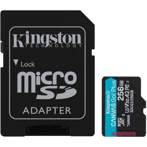 (KINGSTON CANVAS GO PLUS MICROSD MEMORY CARD 170MB/S SDCG3/256GB (მეხსიერების ბარათი ჩიპი)