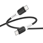 USB HOCO X82 TYPE-C TO TYPE-C 60W SILICONE CHARGING DATA CABLE BLACK ( კაბელი)