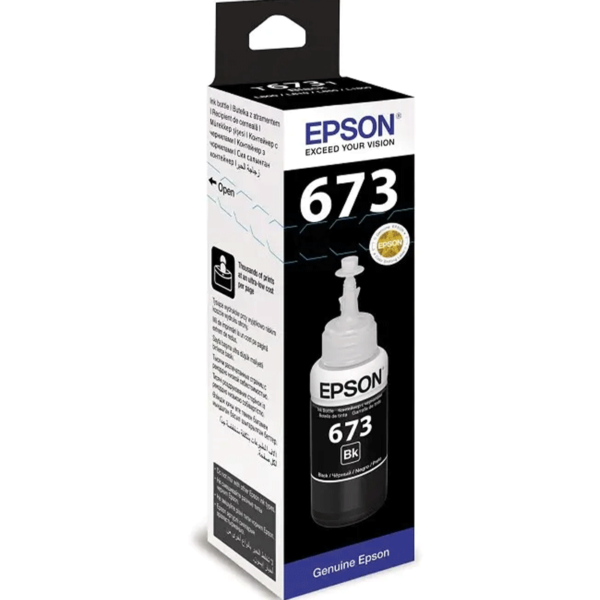 EPSON CARTRIDGE L800/L805/L1800/L850 BLACK INK BOTTLE 70ML T6731, C13T67314A (კარტრიჯი)