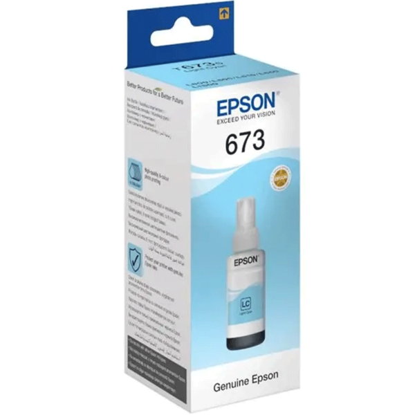 EPSON CARTRIDGE L800/L805/L1800/L850 LIGHT CYAN INK BOTTLE 70M T6735, C13T67354A (კარტრიჯი)